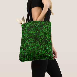 Textured grain metallic green  tote bag