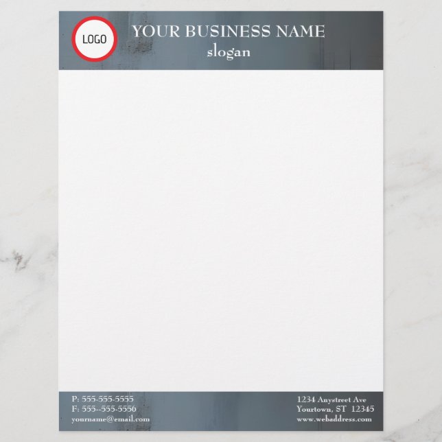 Textured Grey Banners Letterhead (Front)