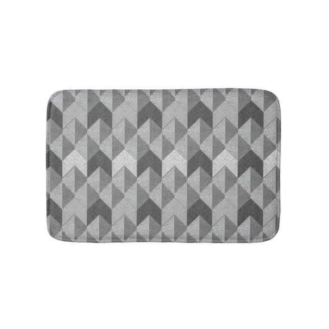 Textured grey geometric.  bath mat (Front)