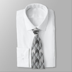 Textured grey geometric.  tie