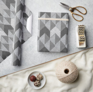 Textured grey geometric. wrapping paper