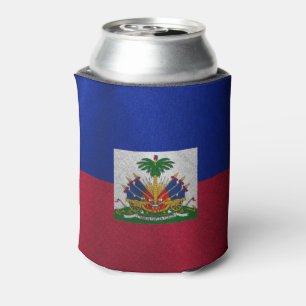 Textured Hatian Flag Can Cooler