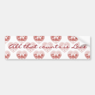 Textured Heart Flamingo Love Bumper Sticker