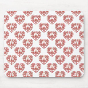 Textured Heart Flamingo Love Mouse Pad