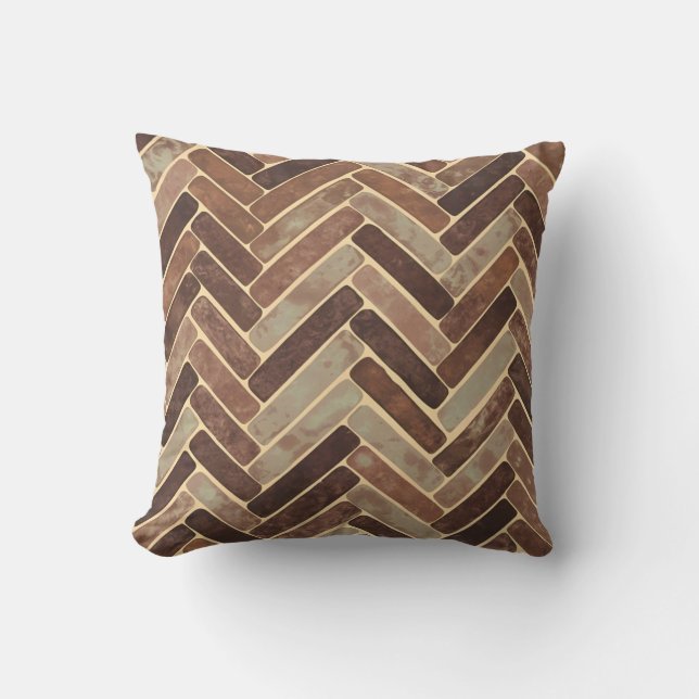 Textured Herringbone Pattern Throw Pillow (Front)