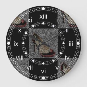 Textured High Heels Large Clock