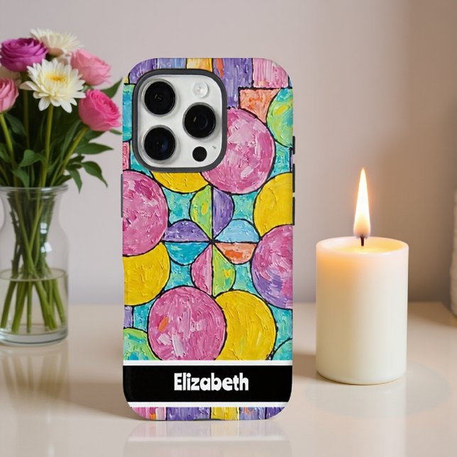 Textured Impasto Geometric Circles Smartphone Case-Mate iPhone Case (Creator Uploaded)