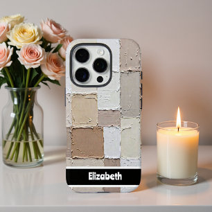 Textured Impasto Neutral Block Smartphone iPhone 16 Pro Case