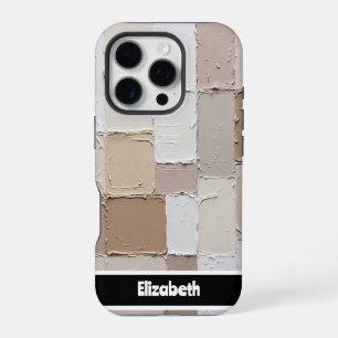 Textured Impasto Neutral Block Smartphone iPhone 16 Pro Case