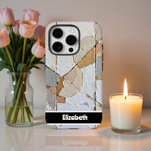 Textured Impasto Neutral Mosaic Smartphone iPhone 16 Pro Case