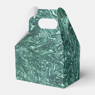 Textured jade and greenish cyan shades favor box
