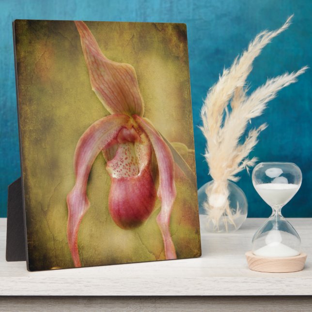 Textured Lady Slipper Orchid Plaque (Side)
