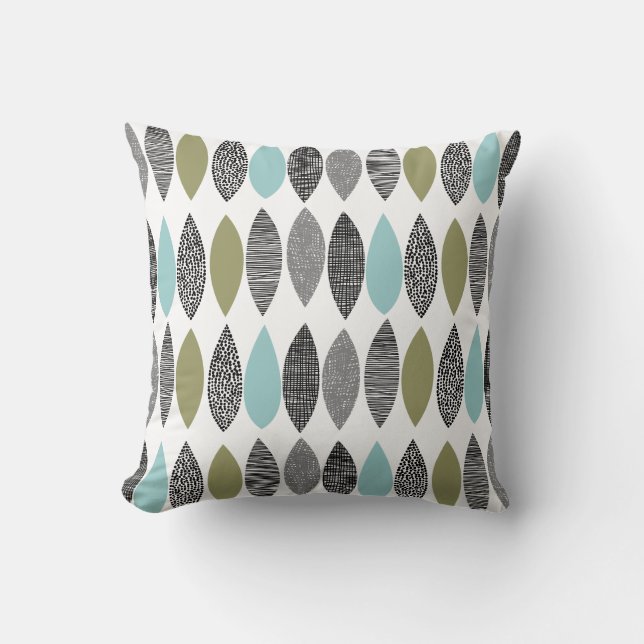 Textured Leaves 01 Throw Pillow (Front)