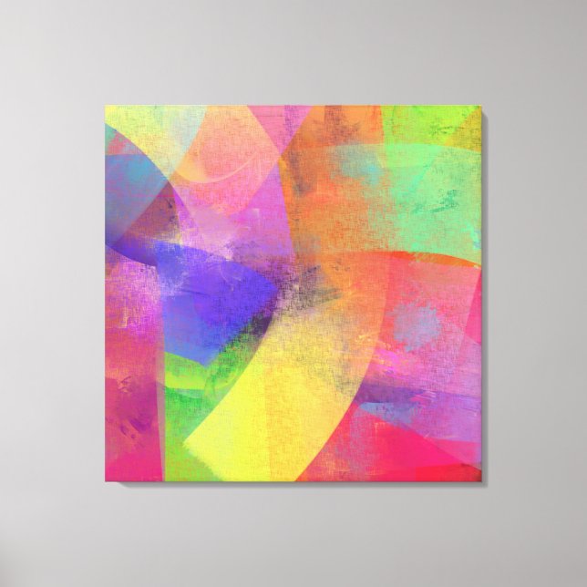 Textured Look Abstract Rainbow Colours Canvas Print (Front)
