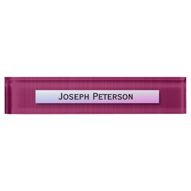 Textured Maroon Elegance Nameplate (Front)