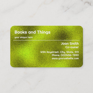 Textured Metallic Neon Yellow Foil Business Card