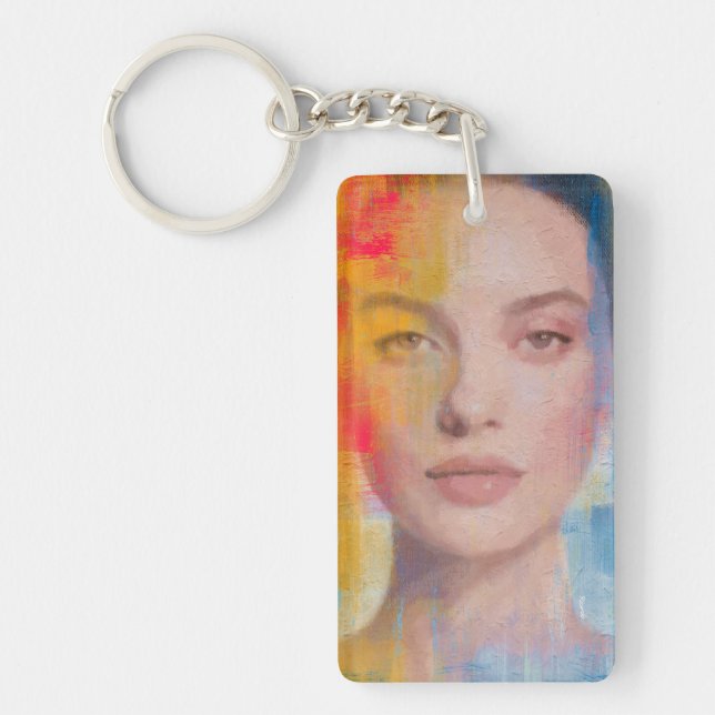 Textured Modern Female Gaze Keychain (Front)