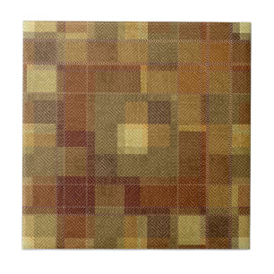 Textured monochrome brown tartan plaid. tile