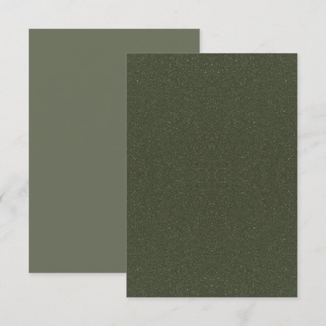 Textured Moss Green Flat Greeting Card – Customize (Front/Back)