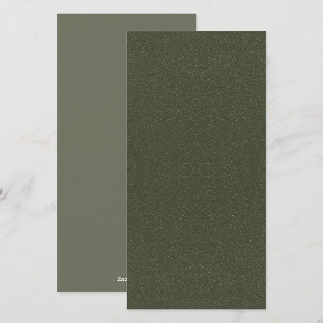 Textured Moss Green Flat Holiday Card – Customize (Front/Back)