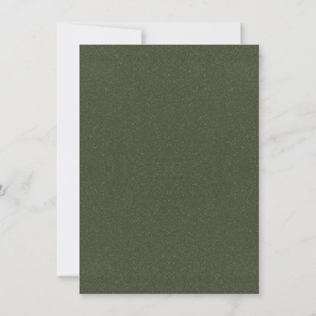 Textured Moss Green Flat Note Card – Customizable (Front)