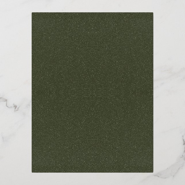 Textured Moss Green Foil Postcard – Customizable (Front)