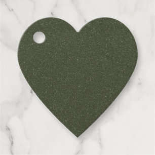Textured Moss Green Heart Favour Tags – Customize