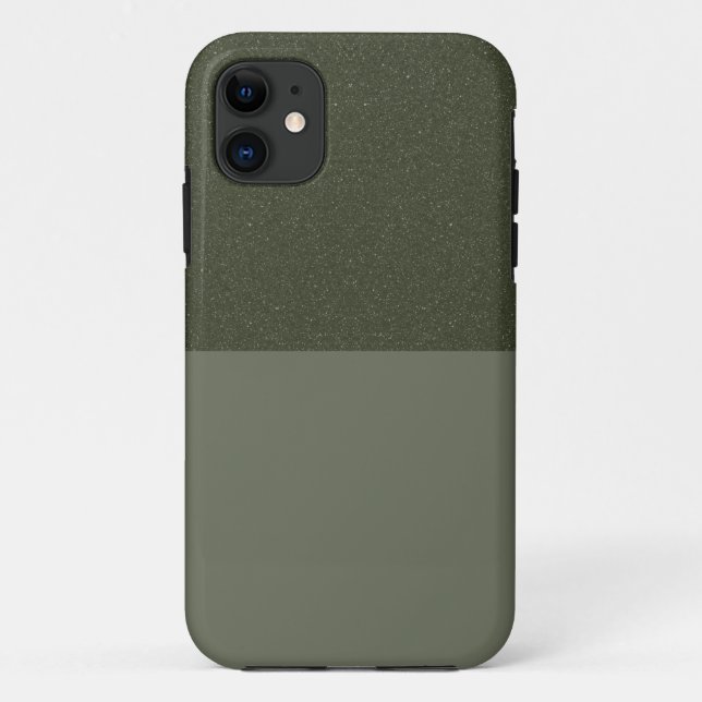 Textured Moss Green iPhone 11 Coque - Split Design (Dos)