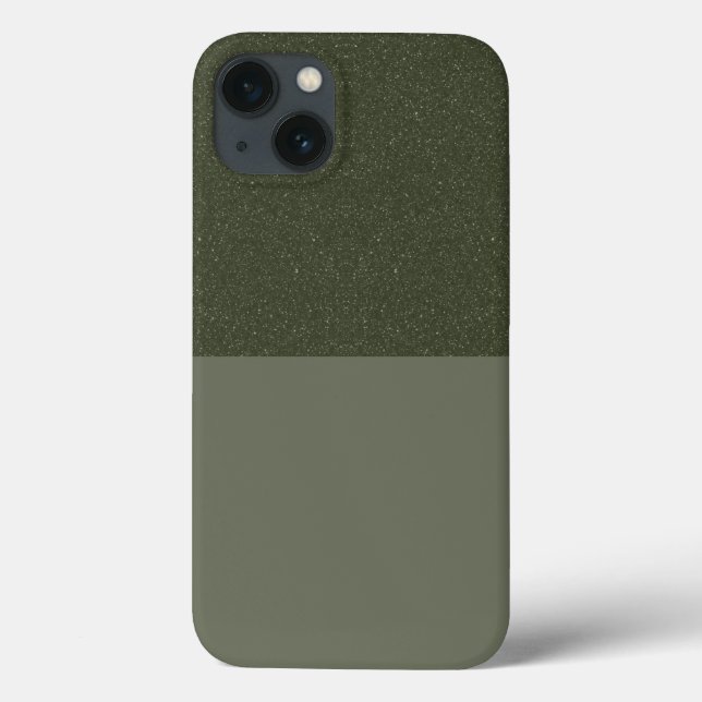 Textured Moss Green iPhone 13 Case – Customizable (Back)