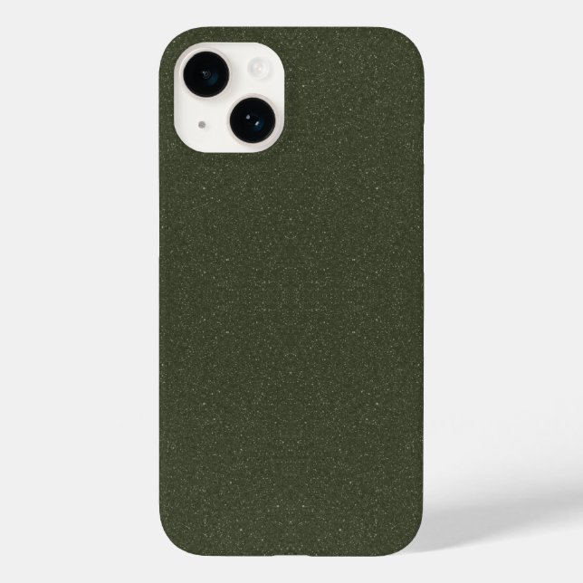 Textured Moss Green iPhone 14 Case – Customizable (Back)