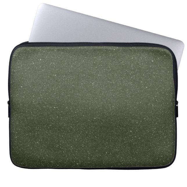 Textured Moss Green Laptop Sleeve – Customizable (Front)