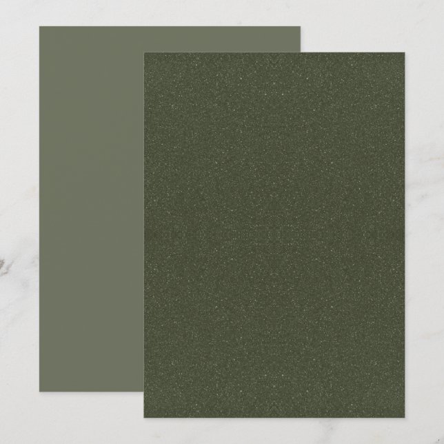 Textured Moss Green Menu Card – Customizable (Front/Back)