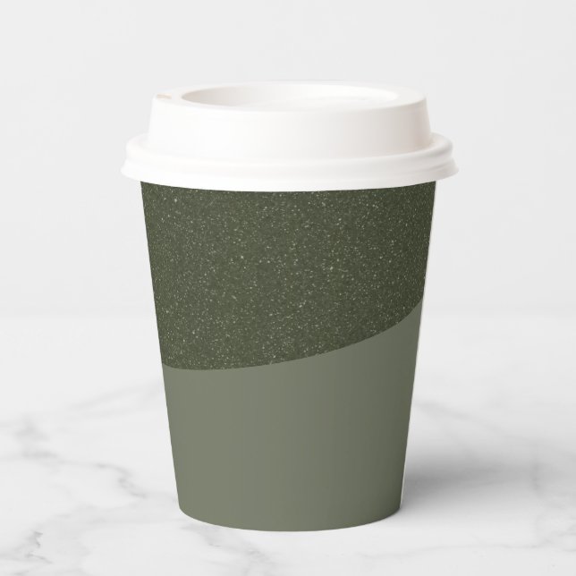 Textured Moss Green Party Paper Cup – Customizable (Back)