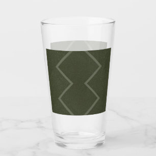 Textured Moss Green Zigzag Pint Glass