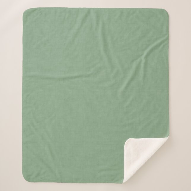Textured muted green. sherpa blanket (Front)