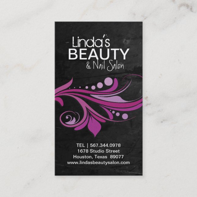 TEXTURED NAIL SALON BUSINESS CARD (Front)