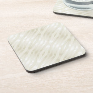 Textured noble light beige and white coaster