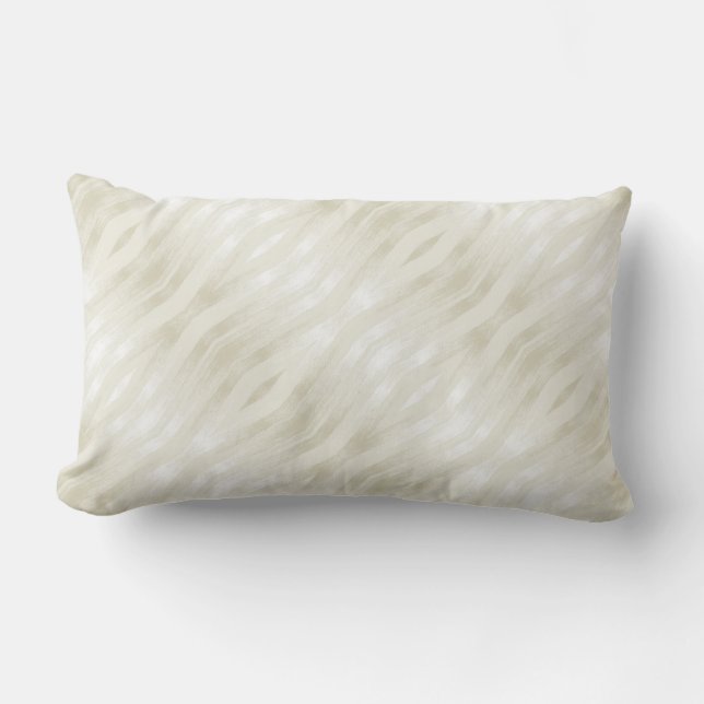 Textured noble light beige and white lumbar pillow (Front)