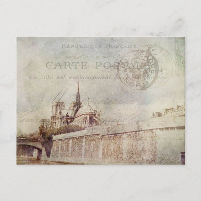 Textured Notre Dame Postcard (Front)