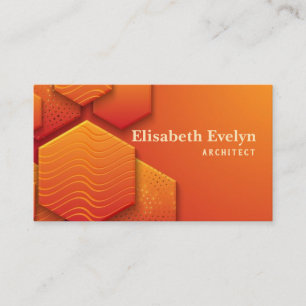 Textured orange background design in 3d style business card
