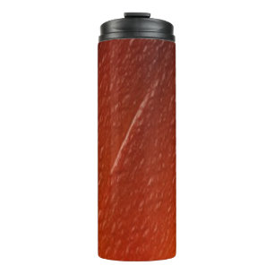 Textured orange print thermal tumbler