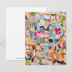 Textured Paper Heart Collage Greeting Card