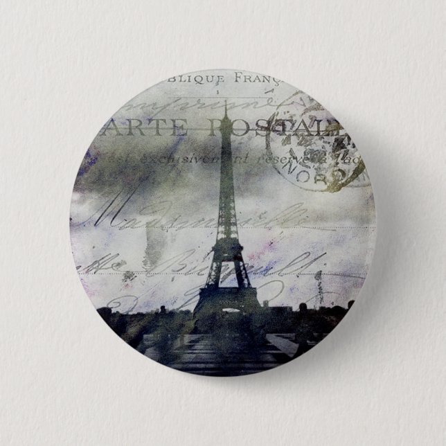 Textured Paris in Lavender 2 Inch Round Button (Front)
