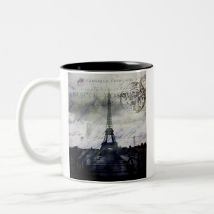Textured Paris in Lavender Two-Tone Coffee Mug