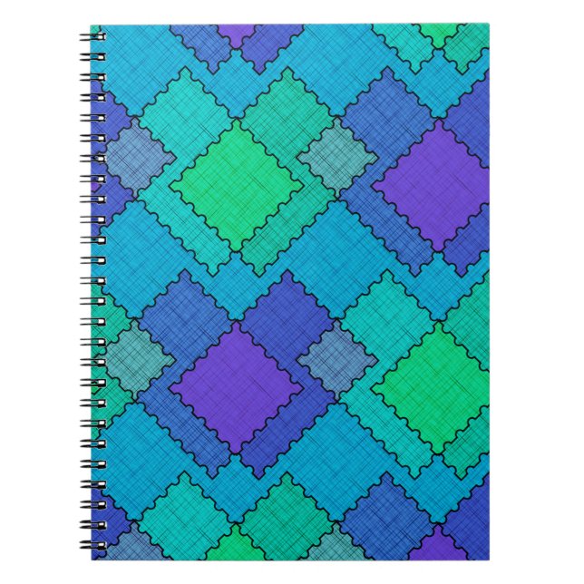 Textured patches multicolored strokes notebook (Front)