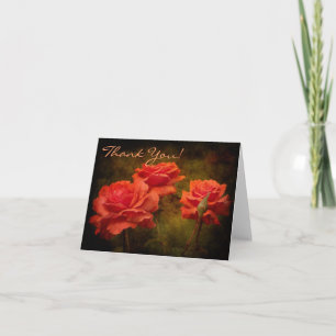 Textured Peach Coloured Roses Note Card
