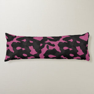 Textured pink and black camo abstract Body Pillow