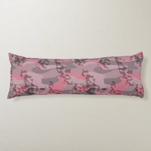 textured pink and mauve Camo abstract Body Pillow