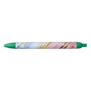 Textured Pink Background Black Ink Pen