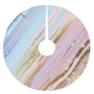 Textured Pink Background Brushed Polyester Tree Skirt